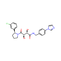 O=C(NCc1ccc(-n2ccnc2)cc1)[C@H](O)[C@@H](O)C(=O)N1CCC[C@H]1c1cccc(Cl)c1 ZINC000071332714