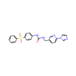 O=C(NCc1ccc(-n2ccnc2)nc1)Nc1ccc(S(=O)(=O)c2ccccc2)cc1 ZINC000096271381