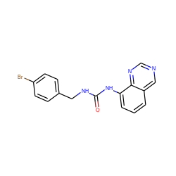 O=C(NCc1ccc(Br)cc1)Nc1cccc2cncnc12 ZINC000013608743