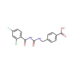 O=C(NCc1ccc(C(=O)O)cc1)NC(=O)c1ccc(F)cc1Cl ZINC000013673958