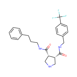 O=C(NCc1ccc(C(F)(F)F)cc1)[C@@H]1CNC[C@@H]1C(=O)NCCCc1ccccc1 ZINC000084726931