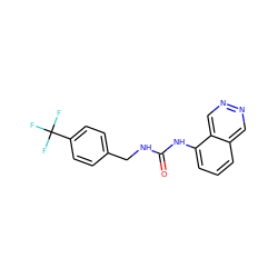 O=C(NCc1ccc(C(F)(F)F)cc1)Nc1cccc2cnncc12 ZINC000013608747