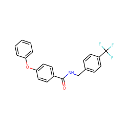 O=C(NCc1ccc(C(F)(F)F)cc1)c1ccc(Oc2ccccc2)cc1 ZINC000028529629