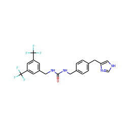 O=C(NCc1ccc(Cc2c[nH]cn2)cc1)NCc1cc(C(F)(F)F)cc(C(F)(F)F)c1 ZINC000013439949