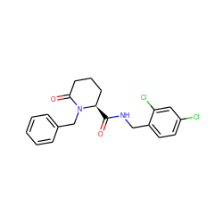 O=C(NCc1ccc(Cl)cc1Cl)[C@@H]1CCCC(=O)N1Cc1ccccc1 ZINC000095565178