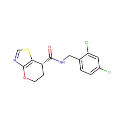 O=C(NCc1ccc(Cl)cc1Cl)[C@@H]1CCOc2ncsc21 ZINC000220850596