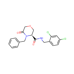 O=C(NCc1ccc(Cl)cc1Cl)[C@@H]1COCC(=O)N1Cc1ccccc1 ZINC000095565449