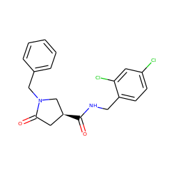 O=C(NCc1ccc(Cl)cc1Cl)[C@H]1CC(=O)N(Cc2ccccc2)C1 ZINC000003349201