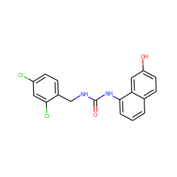 O=C(NCc1ccc(Cl)cc1Cl)Nc1cccc2ccc(O)cc12 ZINC000013589064