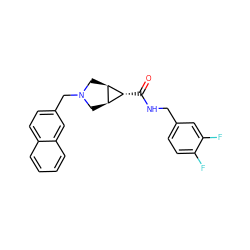 O=C(NCc1ccc(F)c(F)c1)[C@@H]1[C@H]2CN(Cc3ccc4ccccc4c3)C[C@H]21 ZINC000101064119