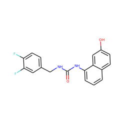 O=C(NCc1ccc(F)c(F)c1)Nc1cccc2ccc(O)cc12 ZINC000013589063