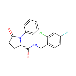 O=C(NCc1ccc(F)cc1Cl)[C@@H]1CCC(=O)N1c1ccccc1 ZINC000058590807