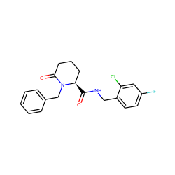 O=C(NCc1ccc(F)cc1Cl)[C@@H]1CCCC(=O)N1Cc1ccccc1 ZINC000095566085