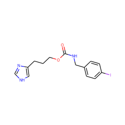 O=C(NCc1ccc(I)cc1)OCCCc1c[nH]cn1 ZINC000013747077