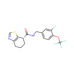 O=C(NCc1ccc(OC(F)(F)F)c(F)c1)[C@@H]1CCCc2ncsc21 ZINC000220887353