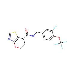 O=C(NCc1ccc(OC(F)(F)F)c(F)c1)[C@@H]1CCOc2ncsc21 ZINC000220871274