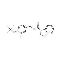 O=C(NCc1ccc(OC(F)(F)F)c(F)c1)[C@@H]1COc2ncccc21 ZINC001772617865