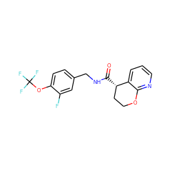 O=C(NCc1ccc(OC(F)(F)F)c(F)c1)[C@H]1CCOc2ncccc21 ZINC000205621932