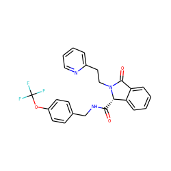 O=C(NCc1ccc(OC(F)(F)F)cc1)[C@H]1c2ccccc2C(=O)N1CCc1ccccn1 ZINC000068196729