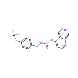 O=C(NCc1ccc(OC(F)(F)F)cc1)Nc1cccc2cnccc12 ZINC000026824918