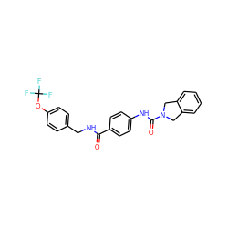 O=C(NCc1ccc(OC(F)(F)F)cc1)c1ccc(NC(=O)N2Cc3ccccc3C2)cc1 ZINC000167116630