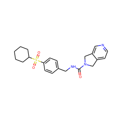 O=C(NCc1ccc(S(=O)(=O)C2CCCCC2)cc1)N1Cc2ccncc2C1 ZINC000096283101