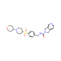 O=C(NCc1ccc(S(=O)(=O)C2CCN(C3CCOCC3)CC2)cc1)N1Cc2ccncc2C1 ZINC000096283089