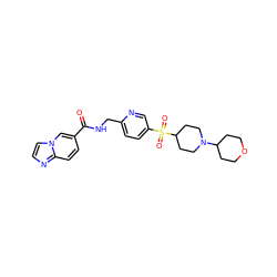 O=C(NCc1ccc(S(=O)(=O)C2CCN(C3CCOCC3)CC2)cn1)c1ccc2nccn2c1 ZINC001772657444