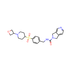 O=C(NCc1ccc(S(=O)(=O)C2CCN(C3COC3)CC2)cc1)N1Cc2ccncc2C1 ZINC000096283090