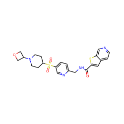 O=C(NCc1ccc(S(=O)(=O)C2CCN(C3COC3)CC2)cn1)c1cc2ccncc2s1 ZINC001772571697