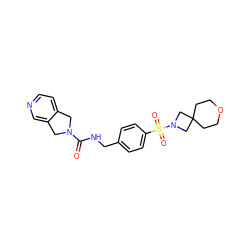 O=C(NCc1ccc(S(=O)(=O)N2CC3(CCOCC3)C2)cc1)N1Cc2ccncc2C1 ZINC000096283114