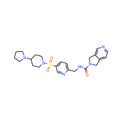 O=C(NCc1ccc(S(=O)(=O)N2CCC(N3CCCC3)CC2)cn1)N1Cc2ccncc2C1 ZINC000224960542