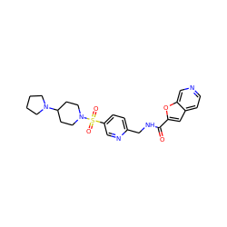 O=C(NCc1ccc(S(=O)(=O)N2CCC(N3CCCC3)CC2)cn1)c1cc2ccncc2o1 ZINC001772617614