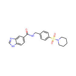 O=C(NCc1ccc(S(=O)(=O)N2CCCCC2)cc1)c1ccc2[nH]cnc2c1 ZINC000018160253