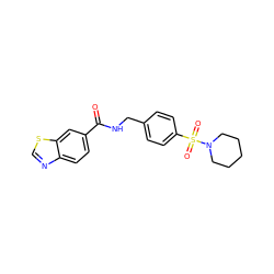 O=C(NCc1ccc(S(=O)(=O)N2CCCCC2)cc1)c1ccc2ncsc2c1 ZINC000018108018