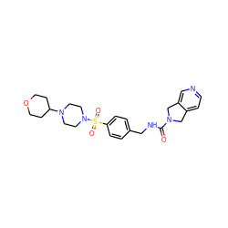 O=C(NCc1ccc(S(=O)(=O)N2CCN(C3CCOCC3)CC2)cc1)N1Cc2ccncc2C1 ZINC000096283115