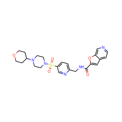 O=C(NCc1ccc(S(=O)(=O)N2CCN(C3CCOCC3)CC2)cn1)c1cc2ccncc2o1 ZINC001772599367