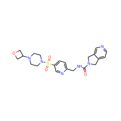 O=C(NCc1ccc(S(=O)(=O)N2CCN(C3COC3)CC2)cn1)N1Cc2ccncc2C1 ZINC000224984767