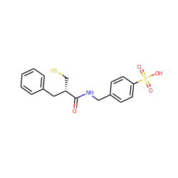 O=C(NCc1ccc(S(=O)(=O)O)cc1)[C@@H](CS)Cc1ccccc1 ZINC000013449732