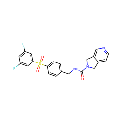 O=C(NCc1ccc(S(=O)(=O)c2cc(F)cc(F)c2)cc1)N1Cc2ccncc2C1 ZINC000096283103