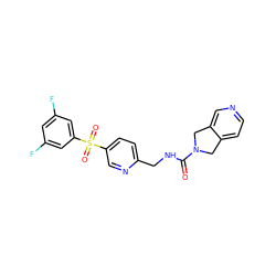 O=C(NCc1ccc(S(=O)(=O)c2cc(F)cc(F)c2)cn1)N1Cc2ccncc2C1 ZINC001772597835