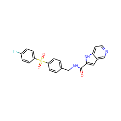 O=C(NCc1ccc(S(=O)(=O)c2ccc(F)cc2)cc1)c1cc2cnccc2[nH]1 ZINC000096282772