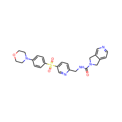 O=C(NCc1ccc(S(=O)(=O)c2ccc(N3CCOCC3)cc2)cn1)N1Cc2ccncc2C1 ZINC000223400417