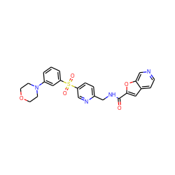 O=C(NCc1ccc(S(=O)(=O)c2cccc(N3CCOCC3)c2)cn1)c1cc2ccncc2o1 ZINC001772643854