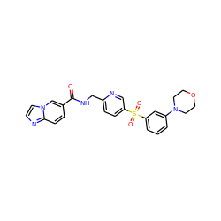 O=C(NCc1ccc(S(=O)(=O)c2cccc(N3CCOCC3)c2)cn1)c1ccc2nccn2c1 ZINC001772612400