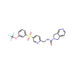 O=C(NCc1ccc(S(=O)(=O)c2cccc(OC(F)(F)F)c2)cn1)N1Cc2ccncc2C1 ZINC001772621629