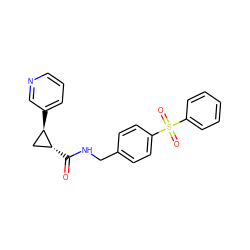 O=C(NCc1ccc(S(=O)(=O)c2ccccc2)cc1)[C@@H]1C[C@H]1c1cccnc1 ZINC000103241131