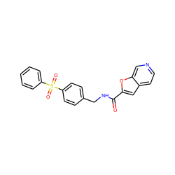 O=C(NCc1ccc(S(=O)(=O)c2ccccc2)cc1)c1cc2ccncc2o1 ZINC000096282798