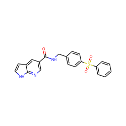 O=C(NCc1ccc(S(=O)(=O)c2ccccc2)cc1)c1cnc2[nH]ccc2c1 ZINC000145225519