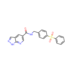 O=C(NCc1ccc(S(=O)(=O)c2ccccc2)cc1)c1cnc2[nH]ncc2c1 ZINC000095920880